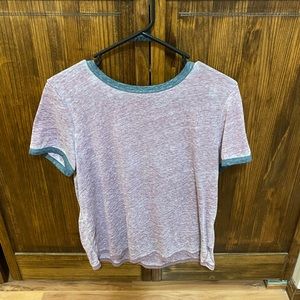 Distressed Cropped American Eagle Shirt